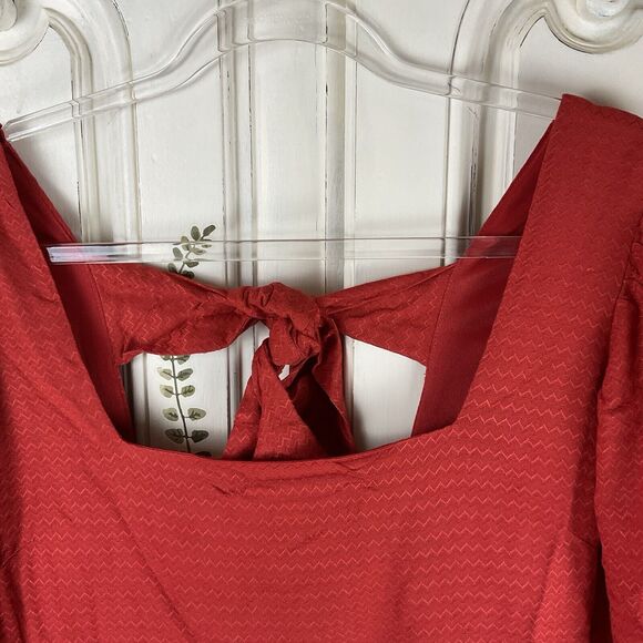 Band of the Free Josette Aurora Red Puff Sleeve Dress, Size XS NWT - Picture 9 of 16
